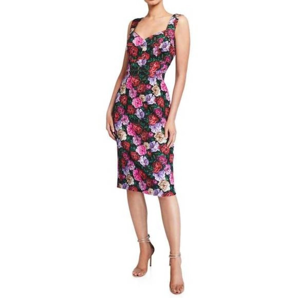 Escada Dinavia Fantasy Cotton Floral Sleeveless Dress